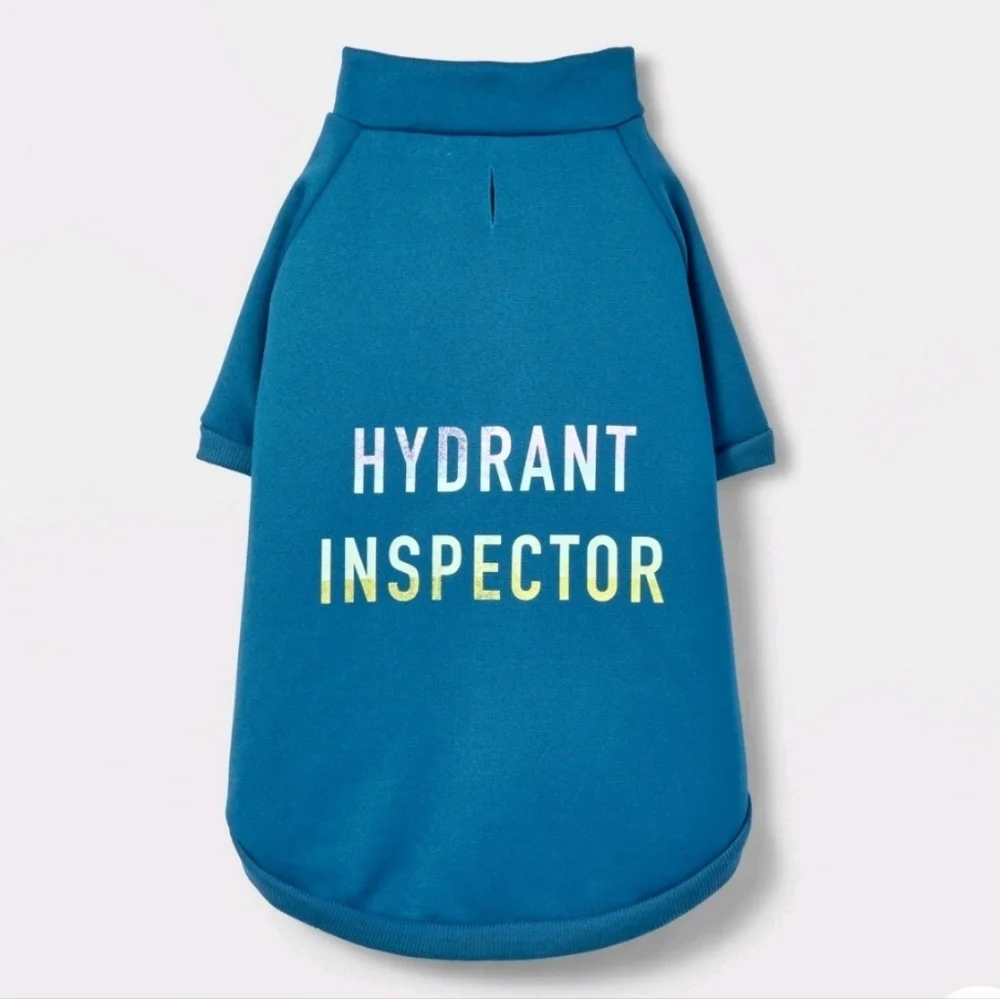 Blue Hydrant Inspector Dog Sweatshirt -M- Boots & Barkley